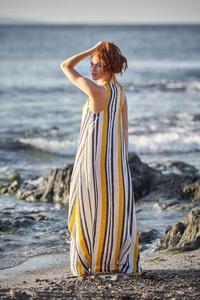 Mélange de rêve d'élégance et de confort 100% lin pour coton col rond sans manches longueur de plancher robe en lin pour femmes - Product Image 4
