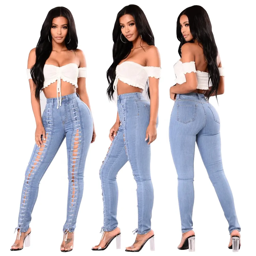 High sexy lady jeans butt lift bandage Decoration jeans women colombiano