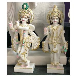 Exclusivo mármol blanco Radha Krishna Jugal Jodi estatua - Product Image 1