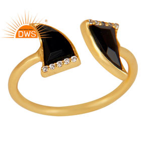 New <b>Girls</b> 14k Yellow Gold Plated 925 Silver Adjustable Stacking <b>Ring</b> Gemstone Jewelry Manufacturer Classic Collection - Product Image 1