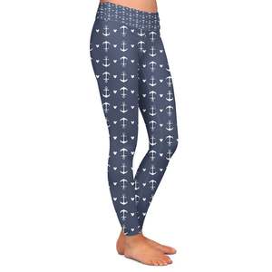 Leggings imprimés personnalisés Anchors-Cruise en version Capri ou longueur entière - Product Image 4