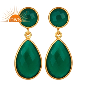 De piedras preciosas Onyx verde lágrima pendientes de plata proveedor de Plata de Ley 925 chapado en oro joyería de diseñador mayorista - Product Image 1