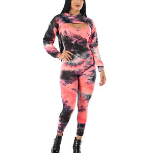 Sweat à capuche et pantalon de survêtement pour femmes, lot de deux pièces, avec teinture par nouage, vente en gros, usine chinoise - Product Image 2