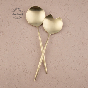 ชุดเซ็ตสลัดทองเหลืองทันสมัยดีไซน์เพรียวบางเครื่องล้างจานเป็นมิตรกับสิ่งแวดล้อมคุณภาพระดับพรีเมียมปลอดภัยสำหรับห้องครัวที่เสิร์ฟบนโต๊ะ - Product Image 4