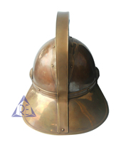 Casque de pompier médiéval en laiton massif, casque de pompier MFB, costume de pompier vintage, casque de pompier standard brun antique
