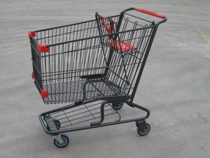 Chariots de courses en métal de style américain 150L, chariots en métal pour les magasins de chaîne - Product Image 2