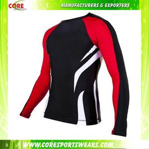 Hombres mangas largas protección Uv Rash Guard 80% poliéster 20% Spandex mejor calidad reversible cosido - Product Image 4