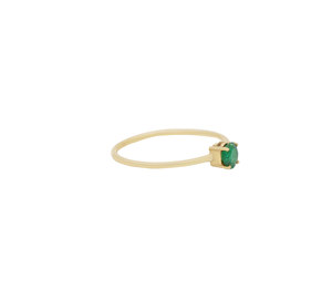 Czcity — bague de fiançailles ultralégère ronde, bijoux en pierre d'émeraude, en or jaune massif, vente en gros, 9k - Product Image 3