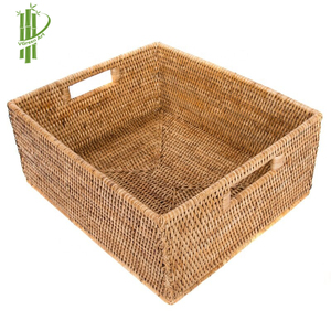 Naturel Plateau En Rotin À La Main Panier De Rangement Pour Salle De Bains Et Cuisine Décor À La Maison - Product Image 1