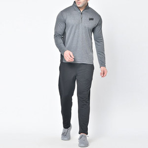 High Quality Wholesale Men's Half Zip Sweat Shirt With Joggers Pant Track Suit Set - Product Image 2