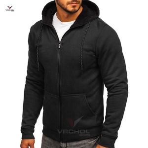 Sweat à capuche uni en éponge noire de haute qualité avec impression personnalisée pour hommes pull en polaire de qualité grande taille logo solide vente en gros disponible - Product Image 6