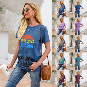 Camiseta informal con estampado de logotipo personalizado, producto premium profesional, camisetas de mujer más nuevas, camiseta de mujer joven de buena calidad - Product Image 5