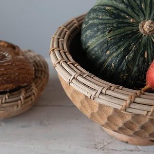 Bol à fruits en rotin fait main de forme ronde de grande taille, parfait pour les ustensiles de cuisine élégants et le stockage des aliments - Product Image 5