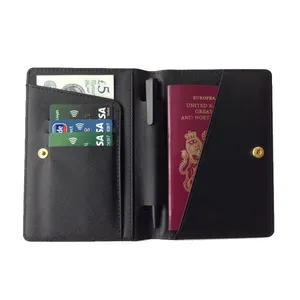 Дешевый кожаный дорожный кошелек с держателем для паспортных карт, папка для документов, Обложка для билетов на самолет, для использования в сумках