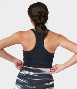 Sujetador de espalda cruzada con estampado por sublimación para mujer, de cintura alta legging, conjunto de yoga con impresión personalizada y diseño a precio de fábrica - Product Image 2