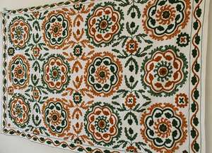 Decorative Customize Home Decor <b>Indian</b> Hand Embroidered Wall Hanging Bohemian Suzani Tapestry Cotton Uzbek Sofa <b>Throw</b> Blanket - Product Image 4