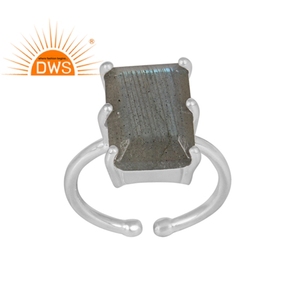 ง่ามเซ็ตแหวนเงินแข็งปรับได้สำหรับเด็กผู้หญิง,แหวนหินลาบราดอไรต์แข็งแรงทนทานขายส่งเครื่องประดับ - Product Image 1