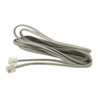 Cable de Banda Ancha RJ11 Macho para Módem ADSL, Cable de Router de 2m, Blanco, Revestimiento de PVC/LSZH, Cumple con RoHS, Modular Recto, para Uso en Interiores