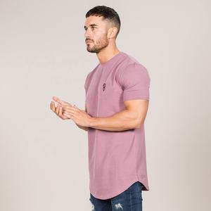 Camiseta de Corte Regular con Cuello Redondo y Dobladillo Curvo, Manga Corta para Hombre, Alta Calidad, Bajo MOQ, Sin Pedido Mínimo, OEM ODM, Mezcla de Algodón - Product Image 2