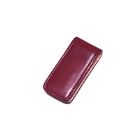 Dompet Kulit Asli Vintage Tipis Penjepit Uang Anti RFID Solid Kasual Terbuka Portabel Terlaris OEM ODM Outdoor Unisex