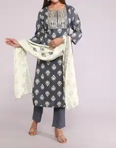 Vestido de rayón de diseñador bordado para mujer, ropa de la India de royal export