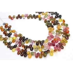 ลูกปัดหินรูปลูกแพร์ทัวร์มาลีนธรรมชาติหลายขนาดประมาณ8X5MM ขนาด8นิ้ว7X5MM - Product Image 3