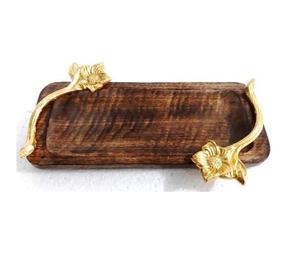 Top Customized Wood Serving <b>Tray</b> <b>with</b> Metal <b>Handle</b> Exporter New Design Handmade Acacia Wood Serving <b>Tray</b> <b>with</b> Metal <b>Handle</b> - Product Image 6