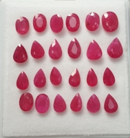 Pierre précieuse de quartz rubis naturel du Mozambique 6x8 taille ovale 8mm hauteur poire perle coupe rose-rouge pierres minérales avec traitement thermique