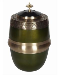 Urne funéraire en métal de style européen avec croix catholique, durable, capacité de 220 pouces cubes - Product Image 5