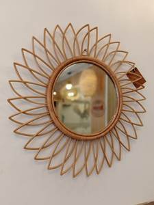 Espejo de pared decorativo de mimbre con girasol, novedad, 2022 - Product Image 5