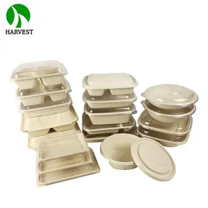 8 Inch 9 Inch Square Sustainable Biodegradable Eco Friendly Food Packaging