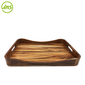 Bandeja de comida grande de madera de acacia con asa para fiestas en la cocina y Navidad para restaurantes - Product Image 2