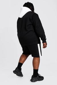 Ropa deportiva de verano informal de 2 piezas para hombre, camiseta de manga corta con patrón sólido de punto transpirable y pantalones cortos, traje OEM al por mayor - Product Image 5