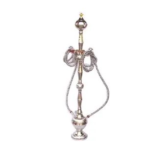 Cao Ả Rập Phong Cách Hookah Làm Bằng Đồng Thau Rắn Với Gương Đánh Bóng Và Hai Ra Hãy Kim Loại Hookah Brass Art Ware Hookah