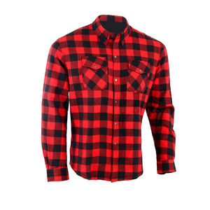 เสื้อเชิ้ตผ้าฟลานเนลสำหรับผู้ชาย ผ้าฝ้ายทวิล ปิดด้วยซิป ซับในเคฟลาร์ ย้อมเส้นด้าย คุณภาพเยี่ยม ป้องกันขั้นสูง - Product Image 3