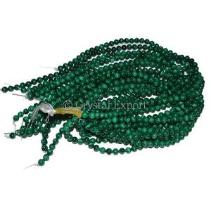 Cuentas redondas de malaquita, venta de cuentas redondas de malaquita - Product Image 1