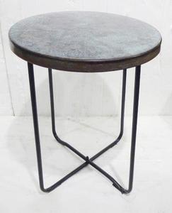 Table basse ronde de couleur marron, 4 pieds, design en marbre, design ancien et unique, table basse tendance - Product Image 3