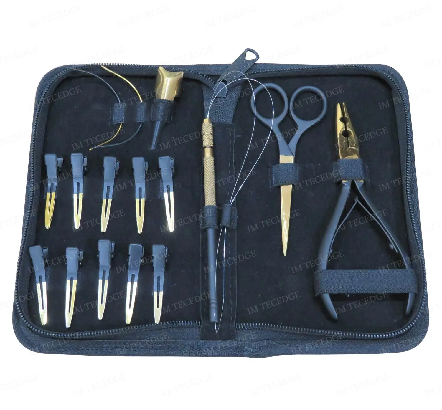 Alles über Haar verlängerungen Gold Schwarz Zwei Farben Zangen Werkzeuge Salon Kit Set Neuankömmling für Haar verlängerungen Benutzer