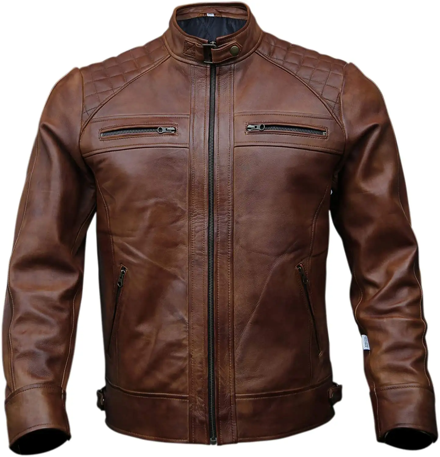 Mens Genuine Leather Biker Jacket All Color And Size Available