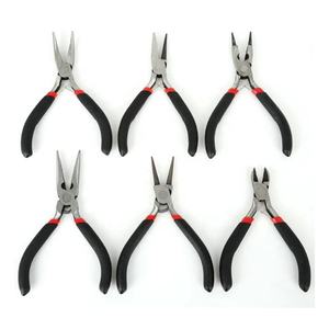 Kit de pinces à bijoux anti-dérapantes à poignée noire professionnelle outils d'épissage et de fixation multi-types pour la conception de bijoux à bricoler soi-même - Product Image 1