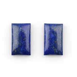 12x20mm Top qualité haute poli naturel lisse Lapis Lazuli Rectangle Flatback Cabochon pierre précieuse en vrac pour la fabrication de bijoux