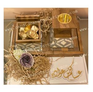 Caja de Mubkhar con incrustaciones de nácar a precio barato especial Eid con juego de bandejas Quemador Bakhoor Madkhan/Bandeja para servir - Product Image 1