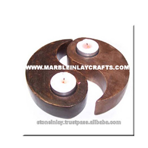 Lampe à bougie antique en pierre ollaire, objet décoratif pour la maison - Product Image 1