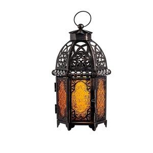 <b>Set</b> Of 2 Iron And Glass <b>Lantern</b> Customized Shape And Size Multi Color Hanging <b>Lantern</b> For Indoor And Outdoor Use - Product Image 4