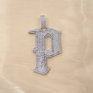 Colgante personalizado de hiphop con diamantes de moissanita para hombre, plata 925/10K/14K/ 18K, VVS D, imagen/Número/Nombre/Jesús/letra