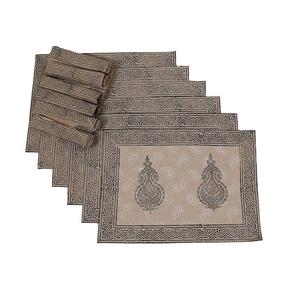 Vente en gros de napperons simples personnalisés Table minimaliste brodée personnalisée 13x19 150 GSM coton biologique léger certifié GOTS - Product Image 2