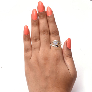 Anillo de piedra lunar de arcoíris de forma ovalada, Plata de Ley 925, bisel hecho a mano, piedra preciosa blanca, anillo de boda, estilo bohemio, piedra preciosa Natural - Product Image 2