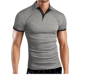 100% Polyester Mesh Contrast Color Men Work Uniform Summer Short-sleeve Slim Fit Men Polo Shirt - Product Image 1