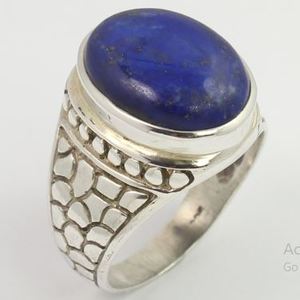 High Quality Natural Blue <b>Lapis</b> <b>Lazuli</b> 925 Sterling Silver Gemstone Handmade Silver <b>Ring</b> Jewelry Wholesale Factory Price - Product Image 2