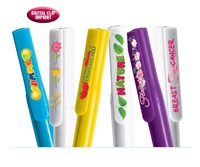 Ensemble cadeau promotionnel écologique Luma, stylo à bille transparent vert en PET recyclé, 1,0 mm, impression sérigraphique 4 couleurs